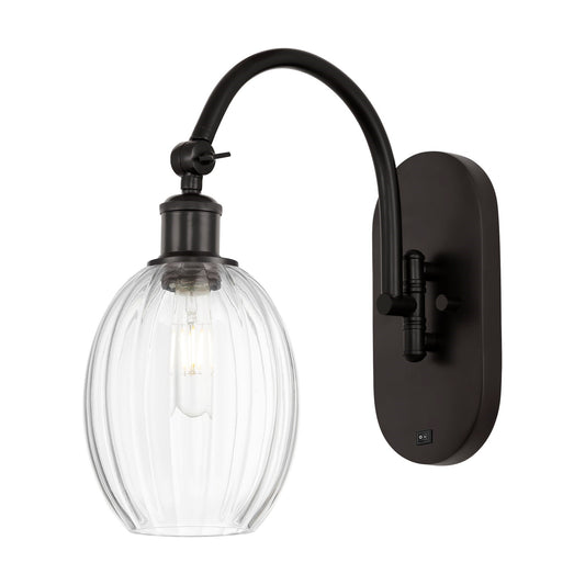 Innovations Preston Bulb 6.25in 1-Light Wall Sconce | Industrial Oil Rubbed Bronze Steel and Clear Glass | Hallway & Bathroom | Model 918-1W-OB-G459-6CL