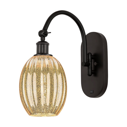 Innovations Preston Bulb 6.25in 1-Light Wall Sconce | Industrial Oil Rubbed Bronze Steel and Mercury Glass | Hallway & Bathroom | Model 918-1W-OB-G459-6ME