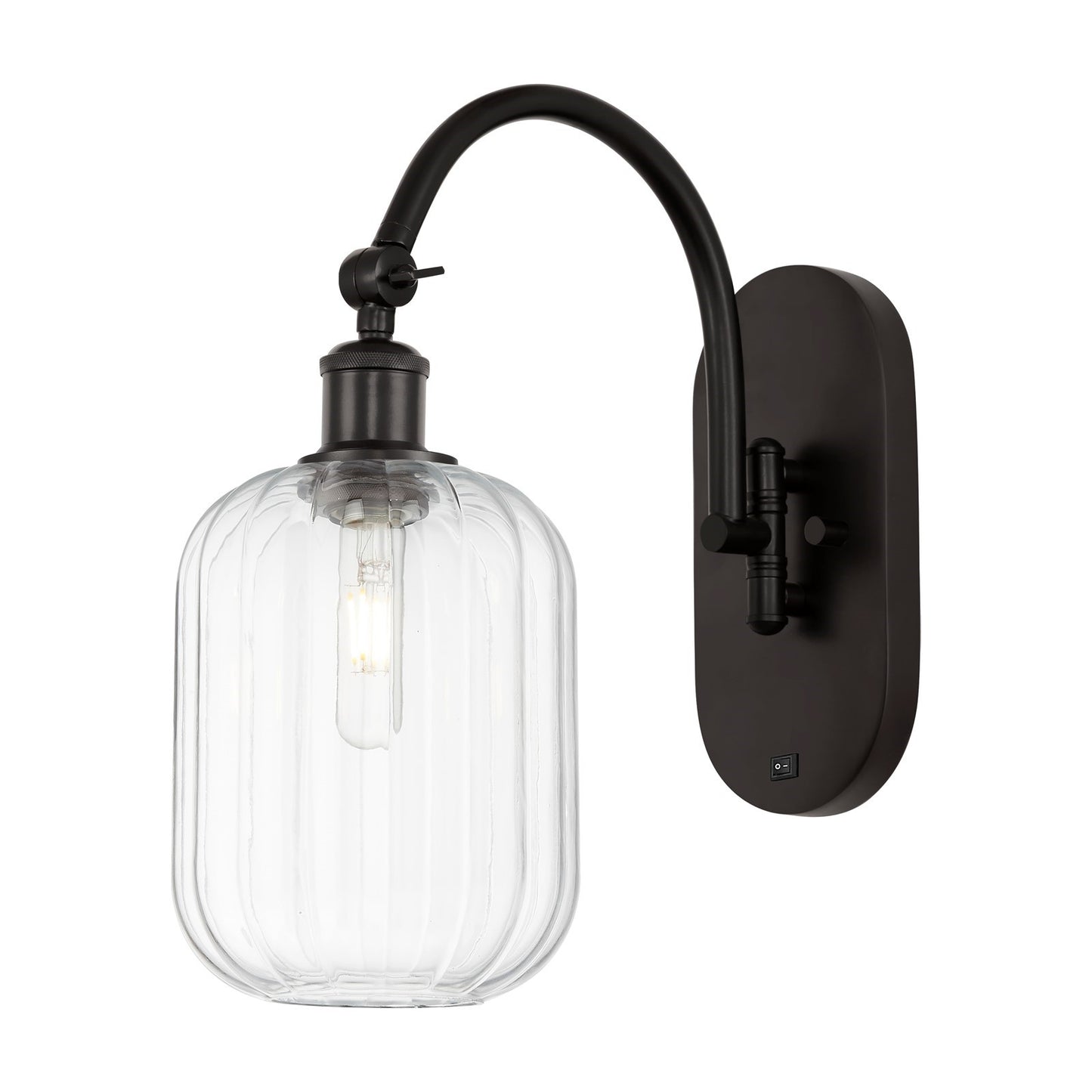 Innovations Preston Cylinder 6.75in 1-Light Wall Sconce | Industrial Oil Rubbed Bronze Steel and Clear Glass | Hallway & | Model 918-1W-OB-G460-7CL