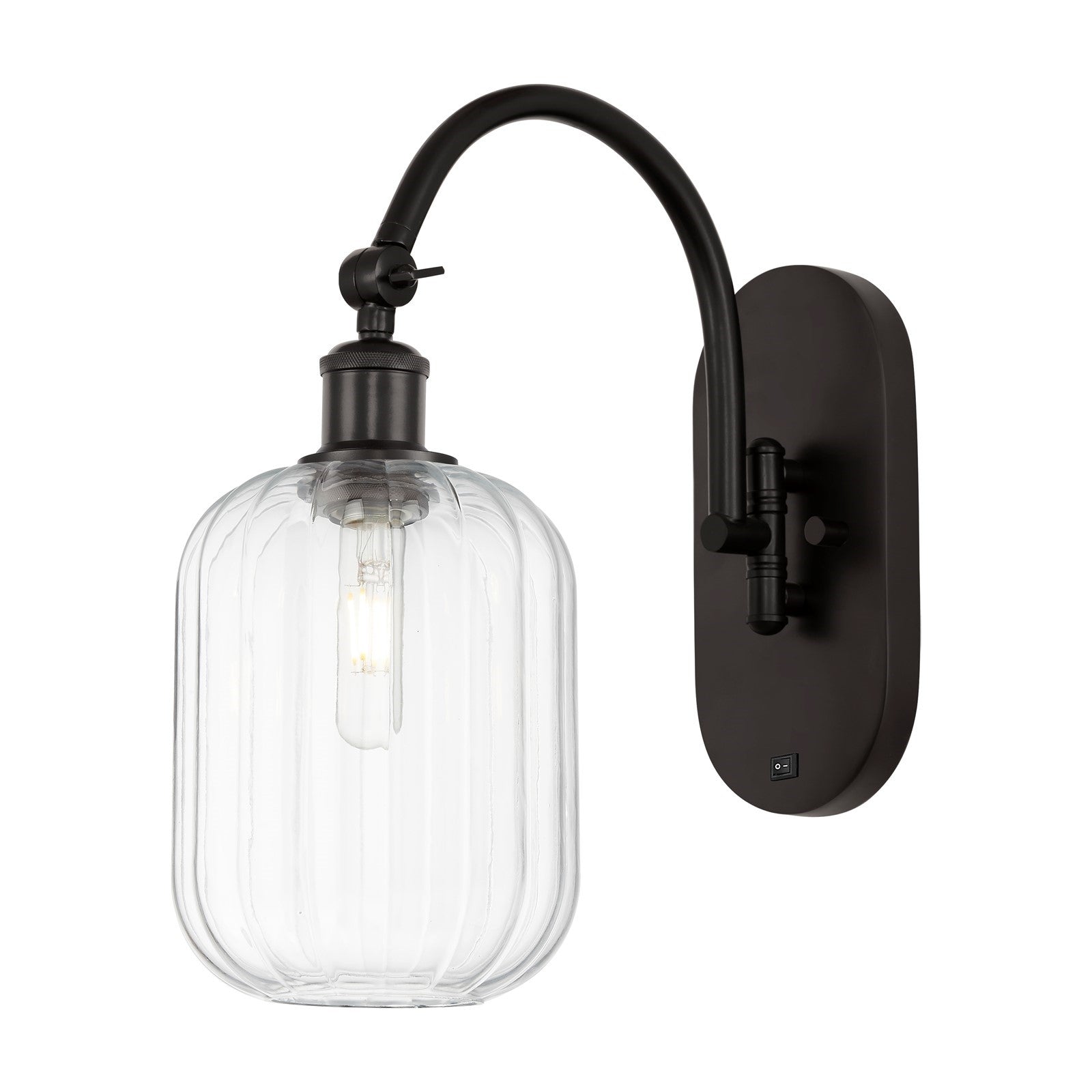 Innovations Preston Cylinder 6.75in 1-Light Wall Sconce | Industrial Oil Rubbed Bronze Steel and Clear Glass | Hallway & | Model 918-1W-OB-G460-7CL