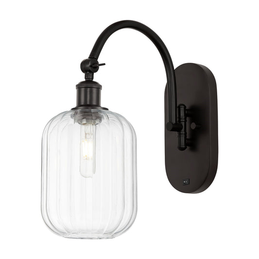 Innovations Preston Cylinder 6.75in 1-Light Wall Sconce | Industrial Oil Rubbed Bronze Steel and Clear Glass | Hallway & | Model 918-1W-OB-G460-7CL