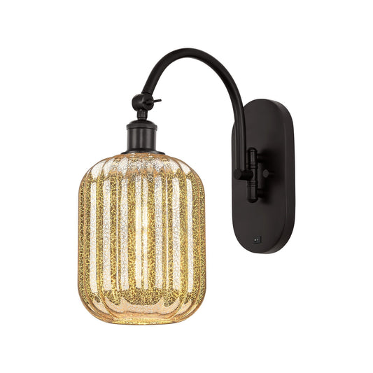 Innovations Preston Cylinder 6.75in 1-Light Wall Sconce | Industrial Oil Rubbed Bronze Steel and Mercury Glass | Hallway & | Model 918-1W-OB-G460-7ME