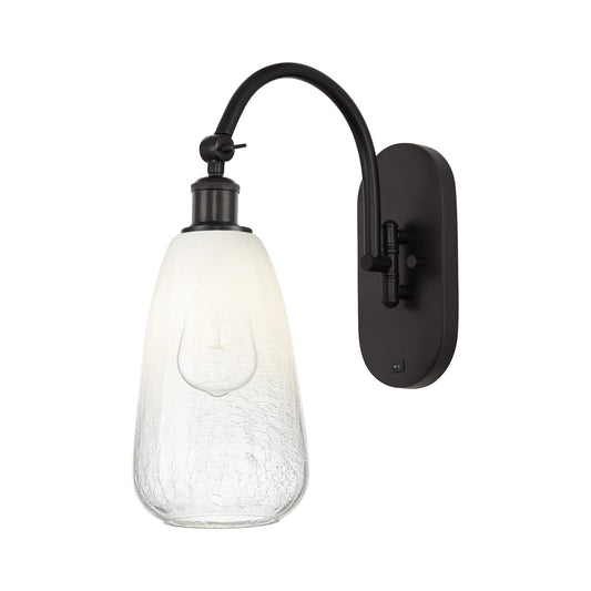 Innovations Brookhaven Almond 6in 1-Light Wall Sconce | Industrial Oil Rubbed Bronze Steel and Opal Glass | Hallway & Bathroom | Model 918-1W-OB-G480-6OP