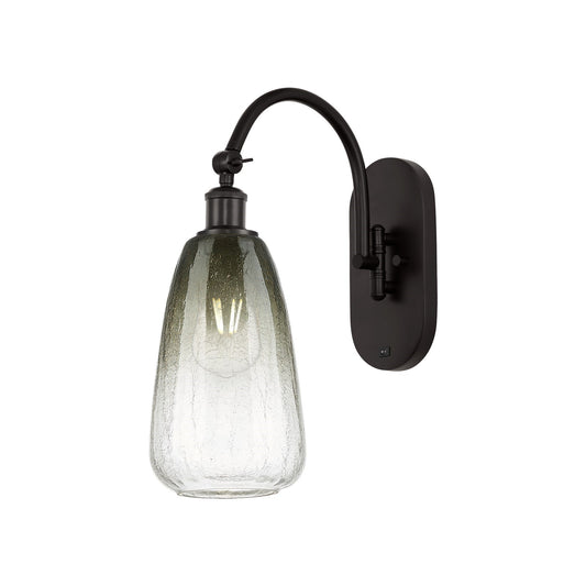 Innovations Brookhaven Almond 6in 1-Light Wall Sconce | Industrial Oil Rubbed Bronze and Slate Glass | Bedroom & Hallway Accent | Model 918-1W-OB-G480-6SL