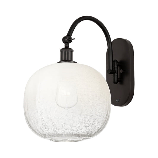 Innovations Brookhaven Sphere 10.5in 1-Light Wall Sconce | Industrial Oil Rubbed Bronze and Opal Glass | Bedroom & Hallway | Model 918-1W-OB-G481-10OP