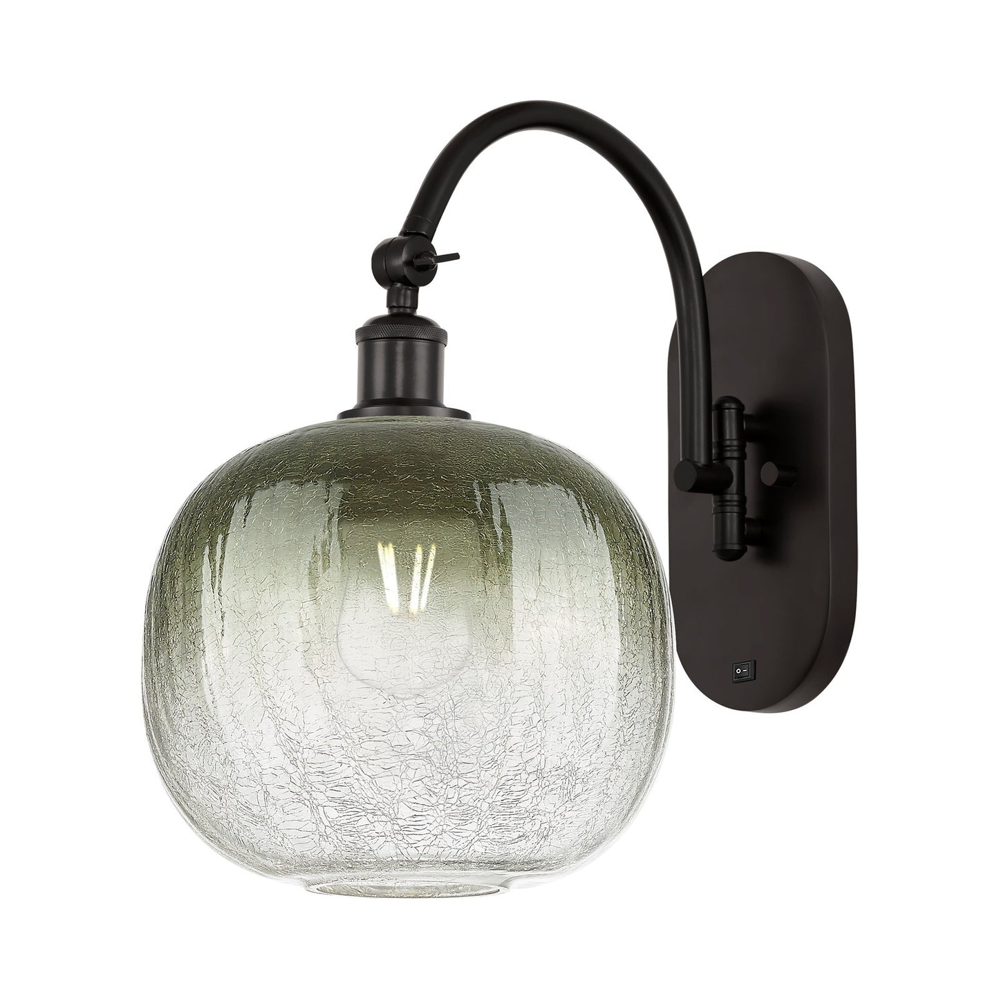 Innovations Brookhaven Sphere 11in 1-Light Wall Sconce | Industrial Oil Rubbed Bronze and Slate Glass | Hallway & Bedroom | Model 918-1W-OB-G481-10SL