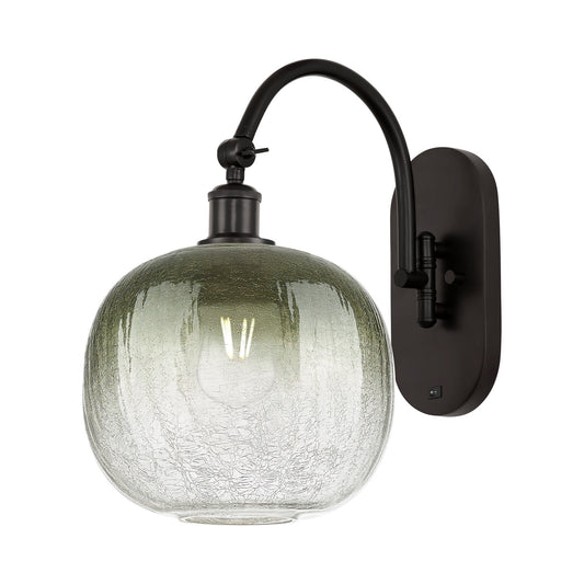 Innovations Brookhaven Sphere 11in 1-Light Wall Sconce | Industrial Oil Rubbed Bronze and Slate Glass | Hallway & Bedroom | Model 918-1W-OB-G481-10SL