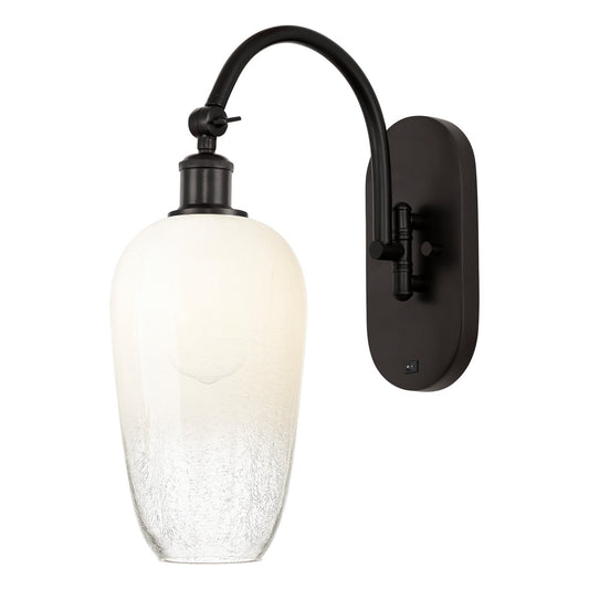 Innovations Brookhaven Flute 7in 1-Light Wall Sconce | Industrial Oil Rubbed Bronze Steel and Opal Glass | Hallway & Bathroom | Model 918-1W-OB-G484-7OP