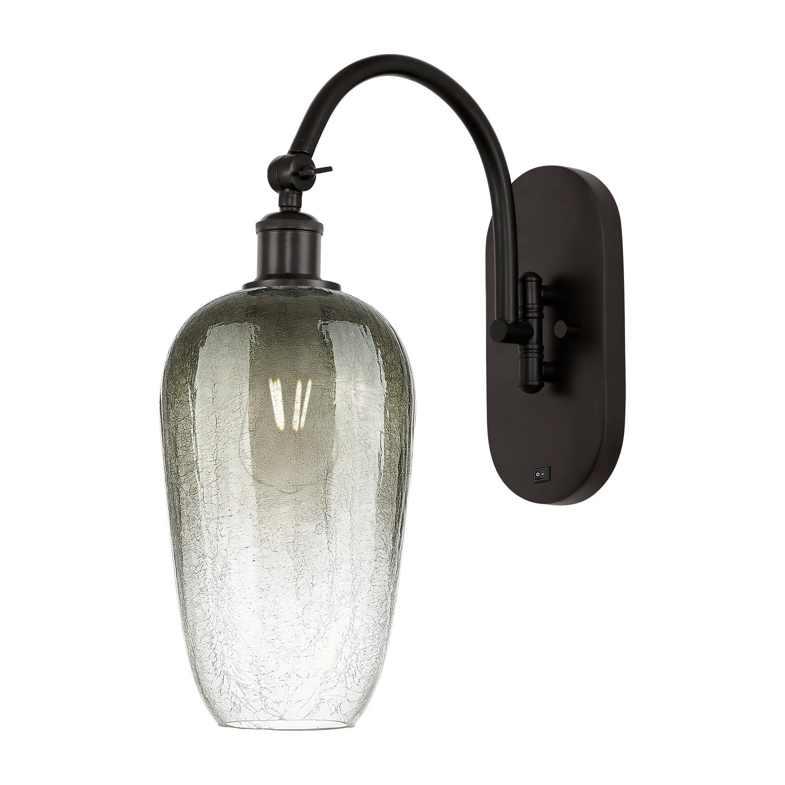 Innovations Brookhaven Flute 7in 1-Light Wall Sconce | Industrial Oil Rubbed Bronze Steel and Slate Glass | Bedroom & Hallway | Model 918-1W-OB-G484-7SL