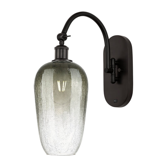 Innovations Brookhaven Flute 7in 1-Light Wall Sconce | Industrial Oil Rubbed Bronze Steel and Slate Glass | Bedroom & Hallway | Model 918-1W-OB-G484-7SL