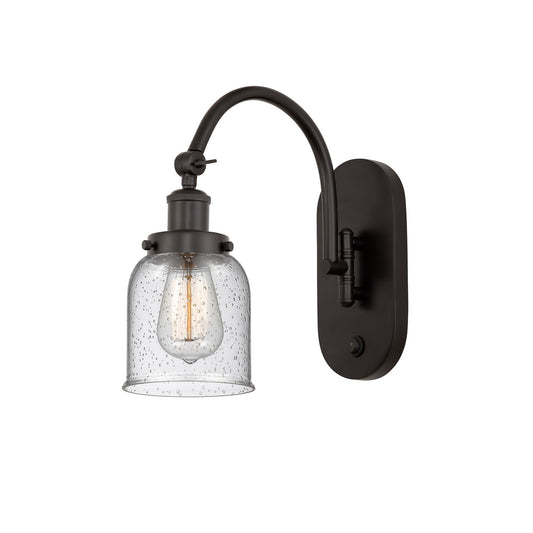 Innovations Bell 5in 1-Light Swing Arm Sconce | Industrial Oil Rubbed Bronze Steel and Seedy Glass | Bedroom & Living Room Reading | Model 918-1W-OB-G54