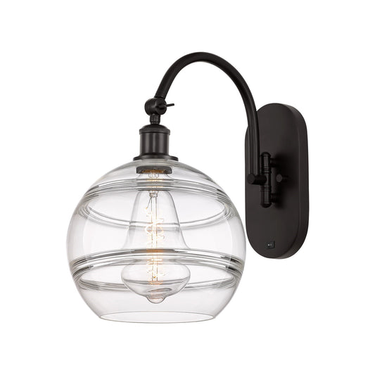 Innovations Rochester 10in 1-Light Wall Sconce | Industrial Oil Rubbed Bronze Steel and Clear Glass | Living Room & Hallway | Model 918-1W-OB-G556-10CL