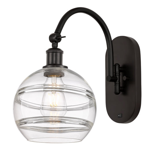 Innovations Rochester 8in 1-Light Wall Sconce | Industrial Oil Rubbed Bronze and Clear Glass | Bedroom & Hallway Accent | Model 918-1W-OB-G556-8CL