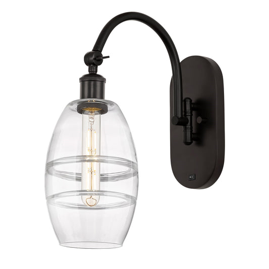 Innovations Vaz 6in 1-Light Wall Sconce | Industrial Oil Rubbed Bronze Steel and Clear Glass | Bedroom & Hallway Accent | Model 918-1W-OB-G557-6CL