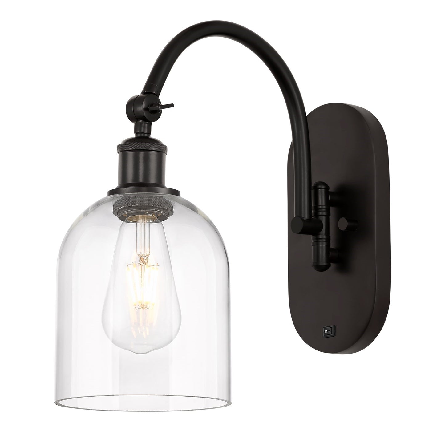 Innovations Bella 6in 1-Light Wall Sconce | Industrial Oil Rubbed Bronze and Clear Glass | Hallway & Bathroom Accent | Model 918-1W-OB-G558-6CL