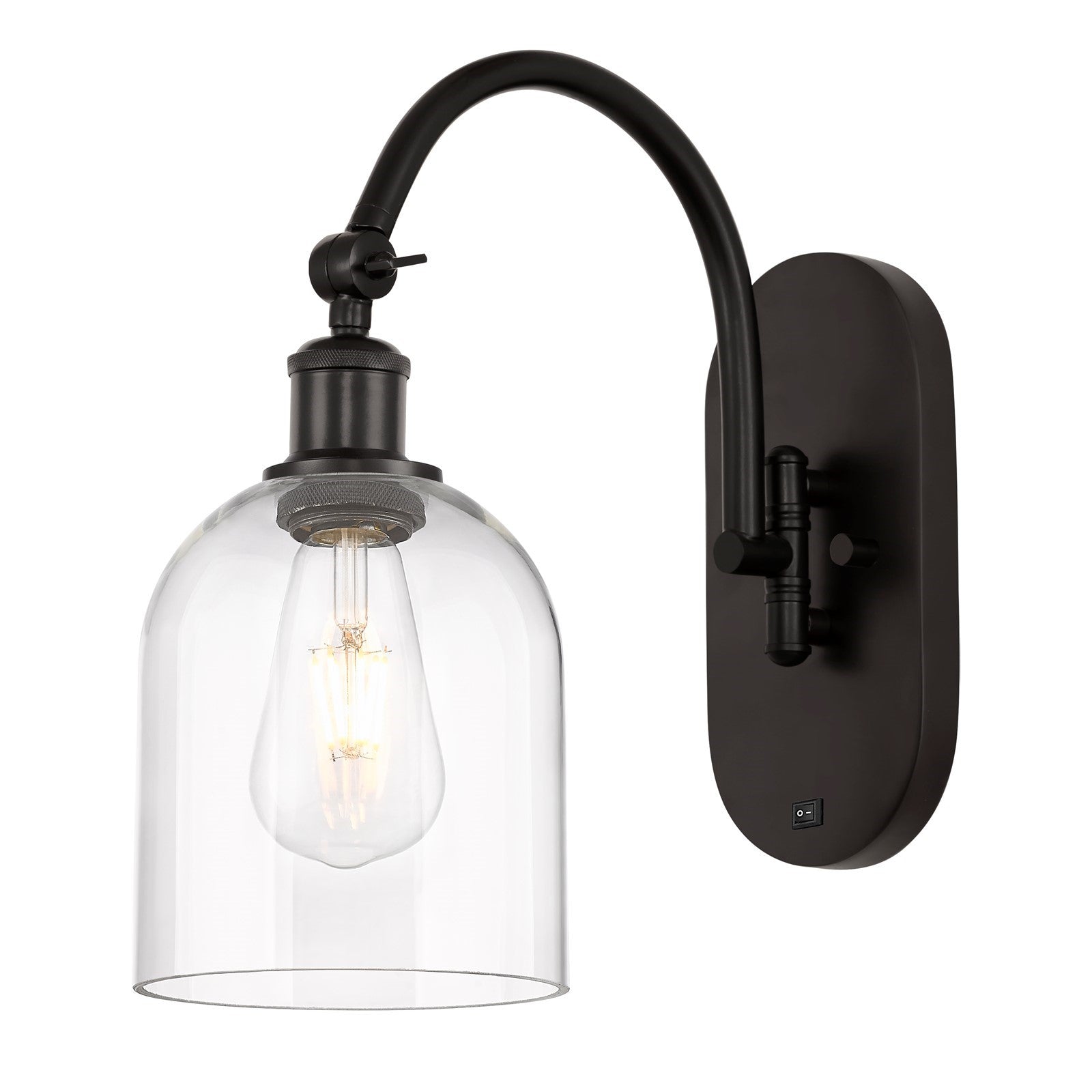 Innovations Bella 6in 1-Light Wall Sconce | Industrial Oil Rubbed Bronze and Clear Glass | Hallway & Bathroom Accent | Model 918-1W-OB-G558-6CL