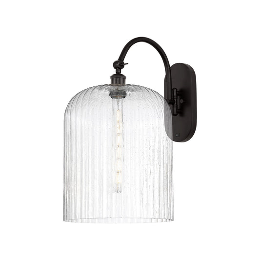 Innovations Bridal Veil 12in 1-Light Wall Sconce | Industrial Oil Rubbed Bronze and Seedy Ribbed Glass | Bathroom & Hallway | Model 918-1W-OB-G559-12SDY