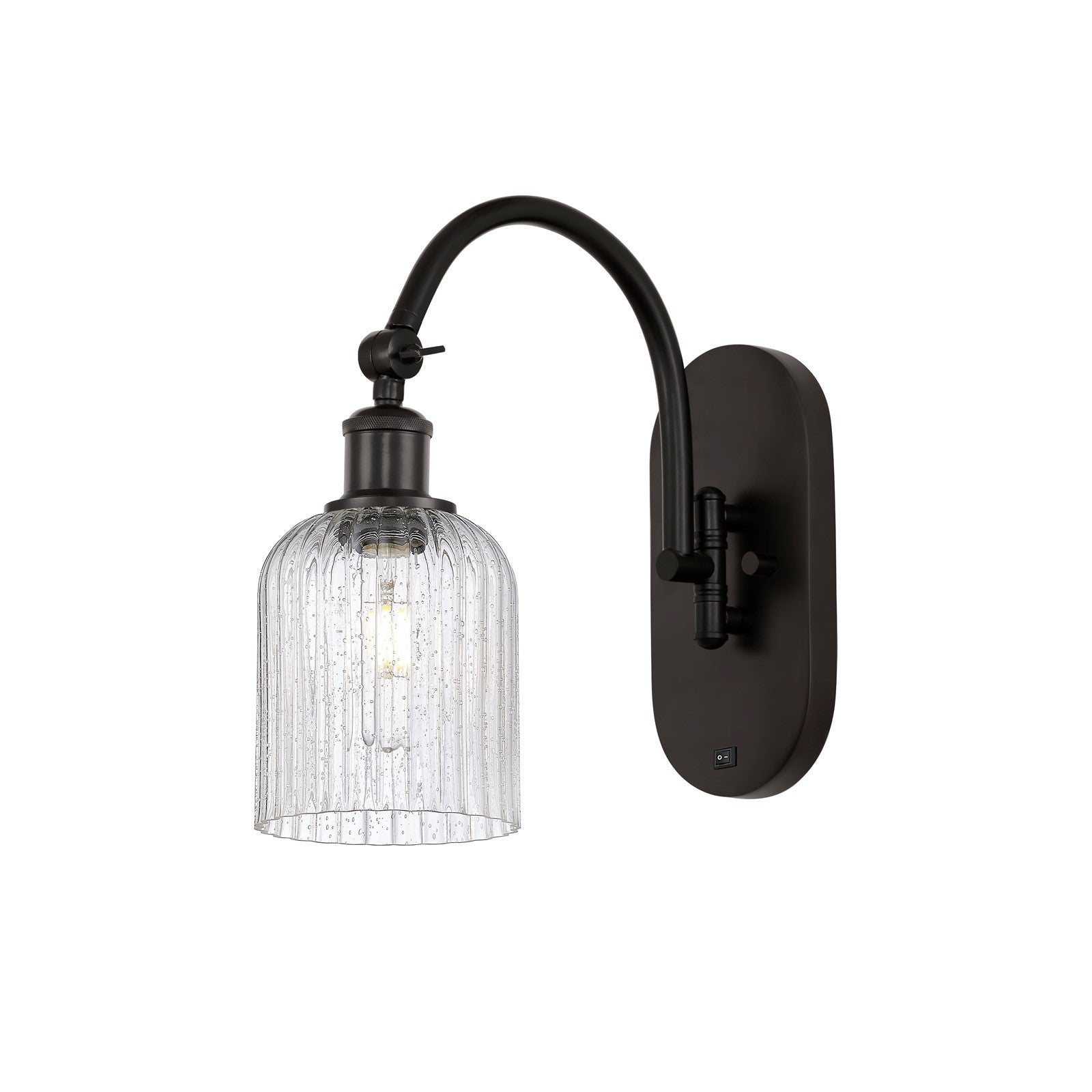 Innovations Bridal Veil 5in 1-Light Wall Sconce | Industrial Oil Rubbed Bronze Steel and Seedy Glass | Bedroom & Hallway | Model 918-1W-OB-G559-5SDY