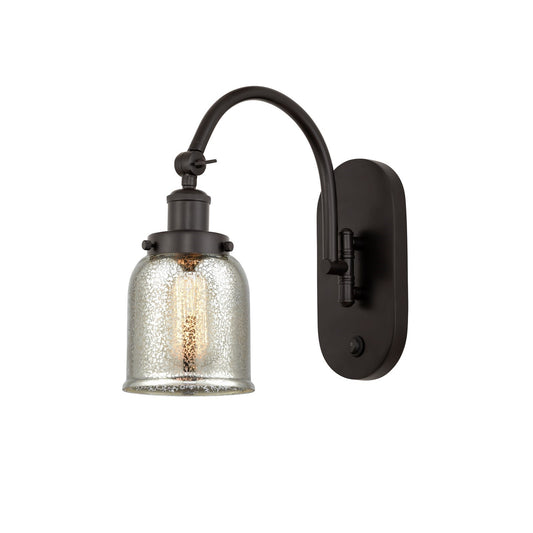 Innovations Bell 5in 1-Light Swing Arm Sconce | Traditional Oil Rubbed Bronze Steel and Silver Plated Mercury Glass | Bedroom | Model 918-1W-OB-G58-LED