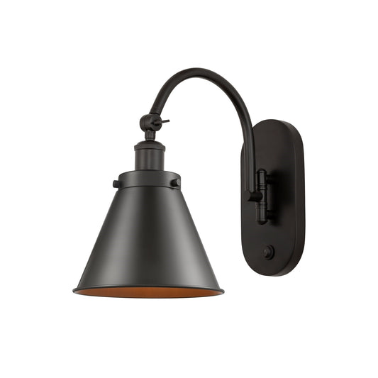 Innovations Appalachian 8in 1-Light LED Swing Arm Wall Sconce | Industrial Oil Rubbed Bronze Steel and Cast Brass with Oil | Model 918-1W-OB-M13-OB-LED
