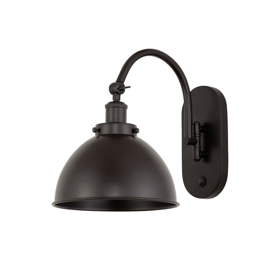 Innovations Ballston Urban 10in 1-Light LED Swing Arm Lamp | Industrial Oil Rubbed Bronze Steel and Cast Brass with Metal | Model 918-1W-OB-MFD-10-OB-LED