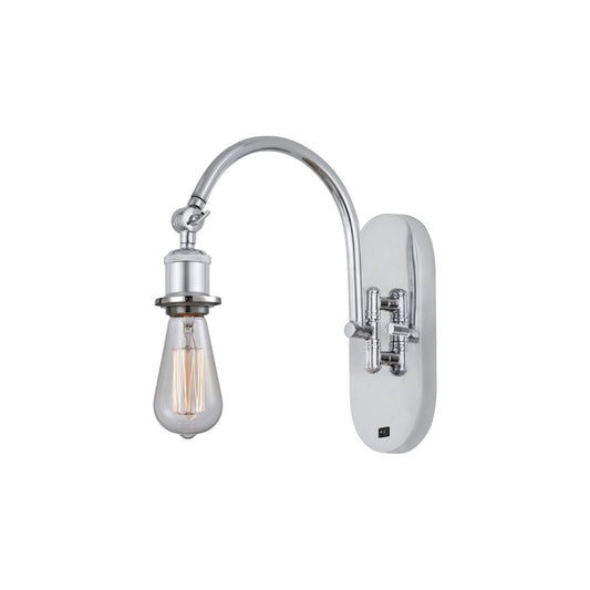 Innovations Halophane 4.5in 1-Light Swing Arm Lamp | Polished Chrome Industrial | Damp Rated Reading & Bedroom | 4.5 x 11 in | Model 918-1W-PC