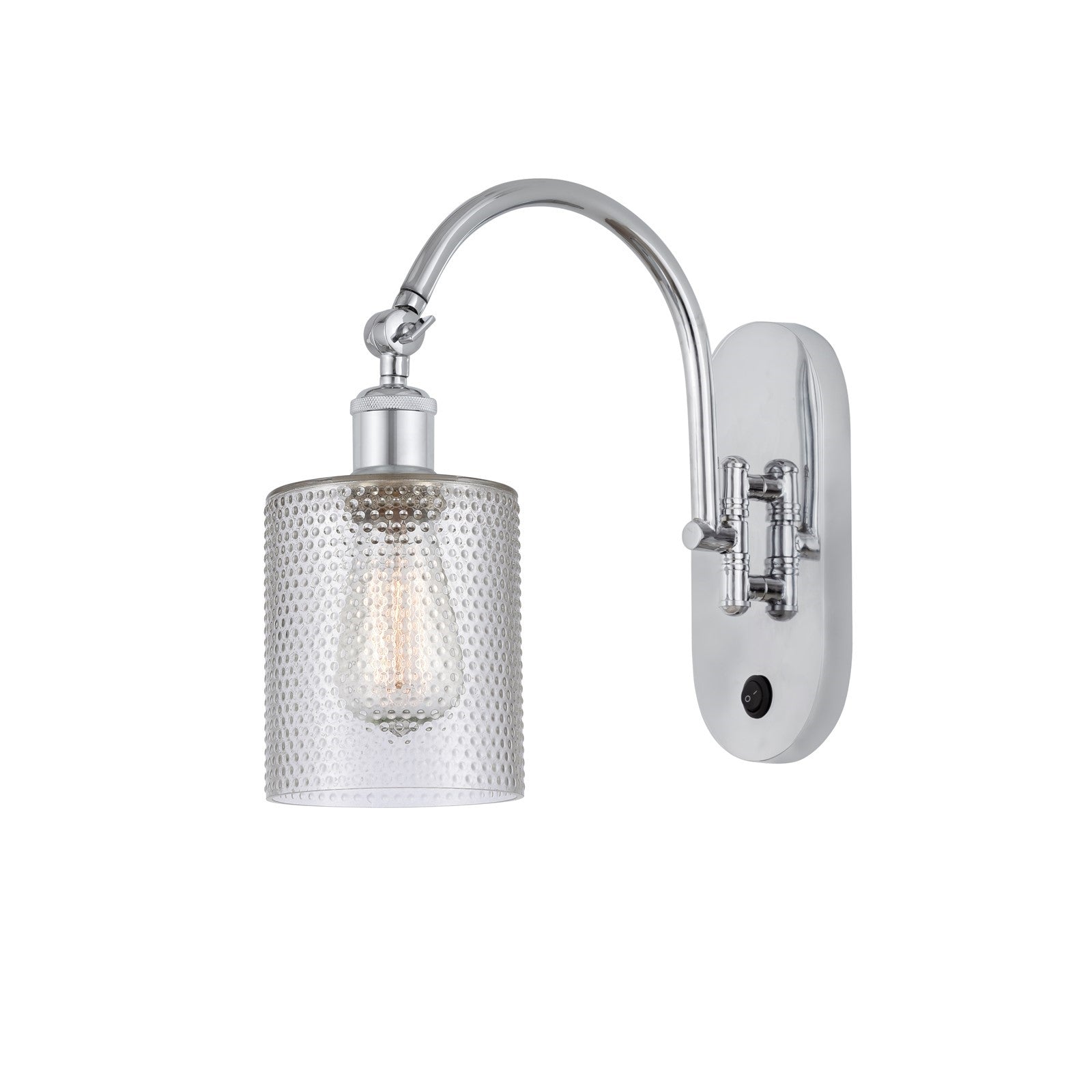 Innovations Cobbleskill 5in 1-Light Wall Sconce | Industrial Polished Chrome Steel and Clear Glass | Bedroom & Hallway Accent | Model 918-1W-PC-G112