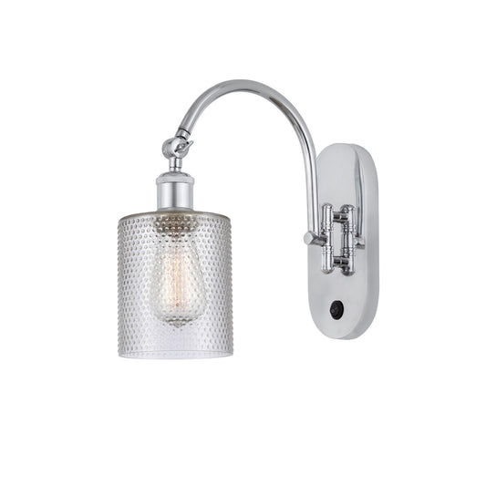 Innovations Cobbleskill 5in 1-Light Wall Sconce | Industrial Polished Chrome Steel and Clear Glass | Bedroom & Hallway Accent | Model 918-1W-PC-G112