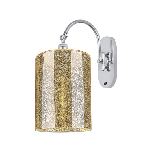 Innovations Cobbleskill 9in 1-Light Wall Sconce | Industrial Polished Chrome and Mercury Glass | Hallway & Bathroom Accent | Model 918-1W-PC-G116-L