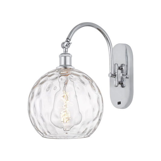 Innovations Athens Water Glass 10in 1-Light Wall Sconce | Industrial Polished Chrome and Clear Glass | Bedroom & Hallway Accent | Model 918-1W-PC-G1215-10