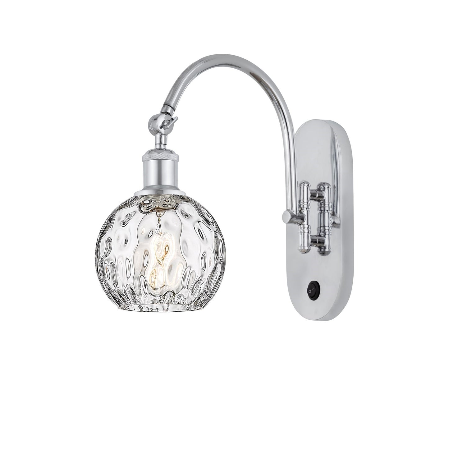 Innovations Athens Water Glass 6in 1-Light Wall Sconce | Industrial Polished Chrome and Clear Glass | Bedroom & Hallway Accent | Model 918-1W-PC-G1215-6
