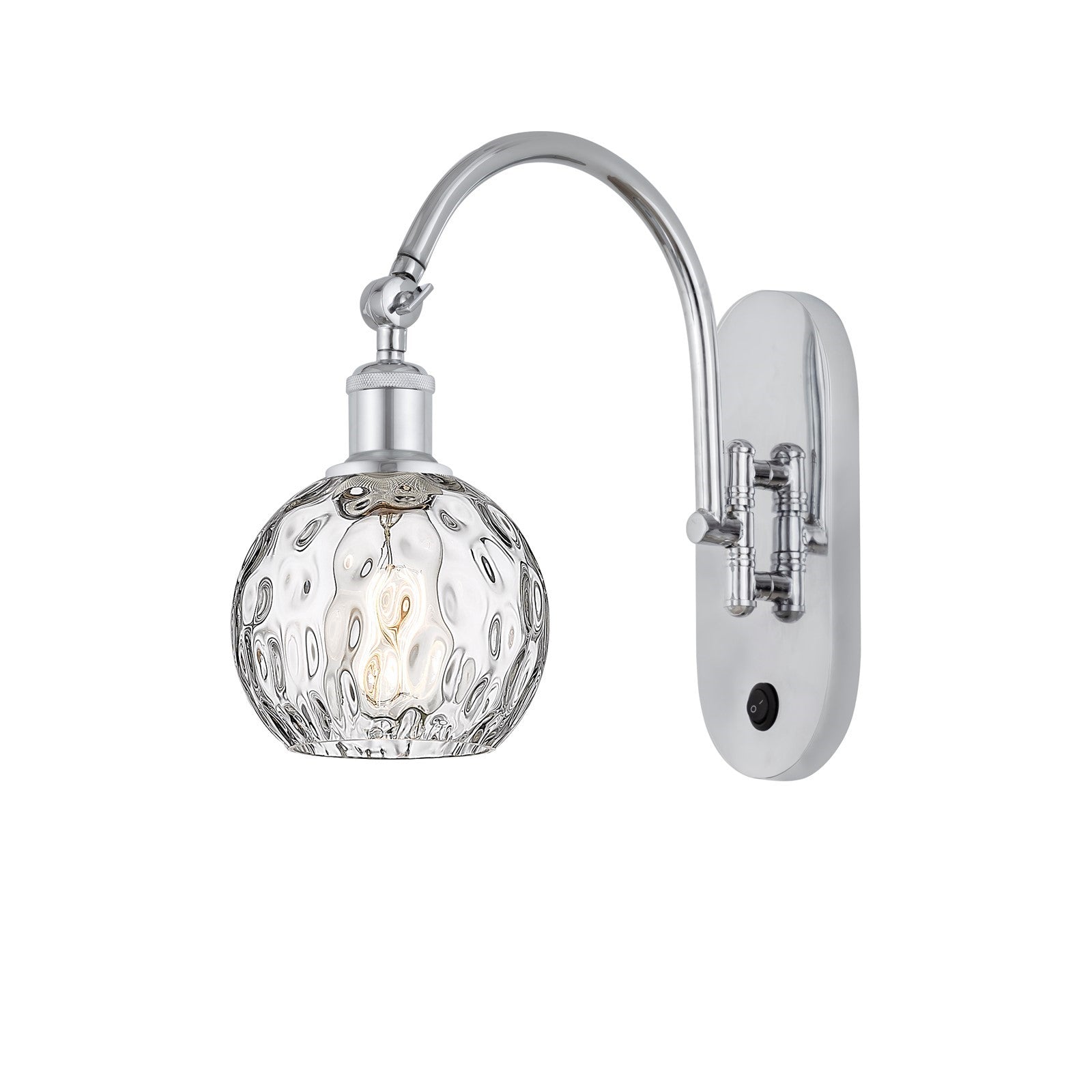 Innovations Athens Water Glass 6in 1-Light Wall Sconce | Industrial Polished Chrome and Clear Glass | Bedroom & Hallway Accent | Model 918-1W-PC-G1215-6