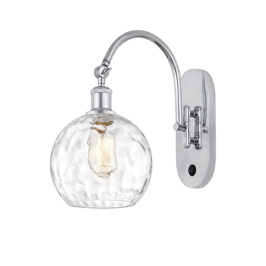 Innovations Athens Water Glass 8in 1-Light Wall Sconce | Industrial Polished Chrome and Clear Glass | Bedroom & Hallway Accent | Model 918-1W-PC-G1215-8