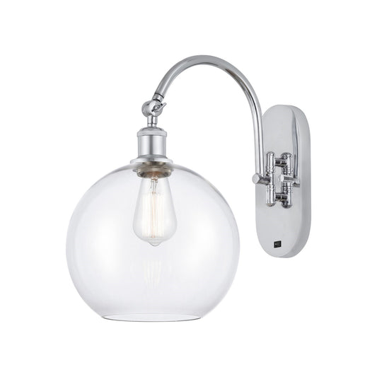 Innovations Athens 10in 1-Light Wall Sconce | Industrial Polished Chrome and Clear Glass | Hallway & Bathroom Accent | Model 918-1W-PC-G122-10