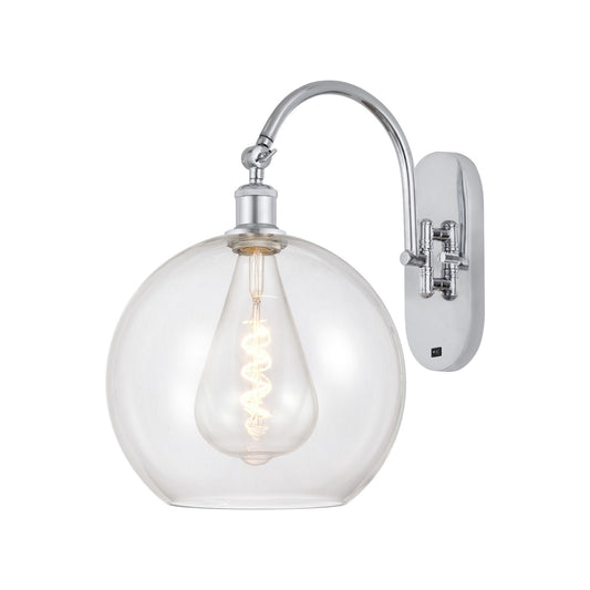 Innovations Athens 12in 1-Light Wall Sconce | Industrial Polished Chrome Steel and Clear Glass | Bathroom & Hallway Accent | Model 918-1W-PC-G122-12