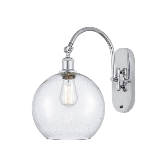 Innovations Athens 10in 1-Light Wall Sconce | Industrial Polished Chrome and Seedy Glass | Hallway & Bathroom Accent | Model 918-1W-PC-G124-10