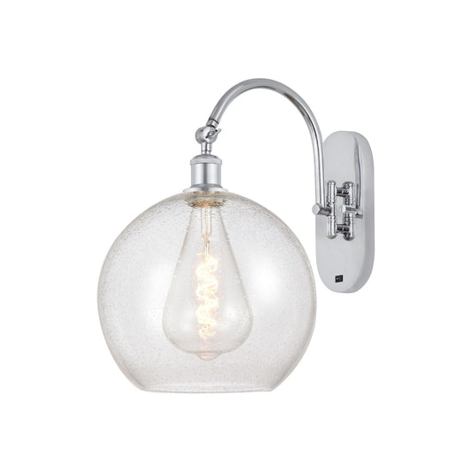 Innovations Athens 12in 1-Light Wall Sconce | Industrial Polished Chrome and Seedy Glass | Hallway & Bathroom Accent | Model 918-1W-PC-G124-12