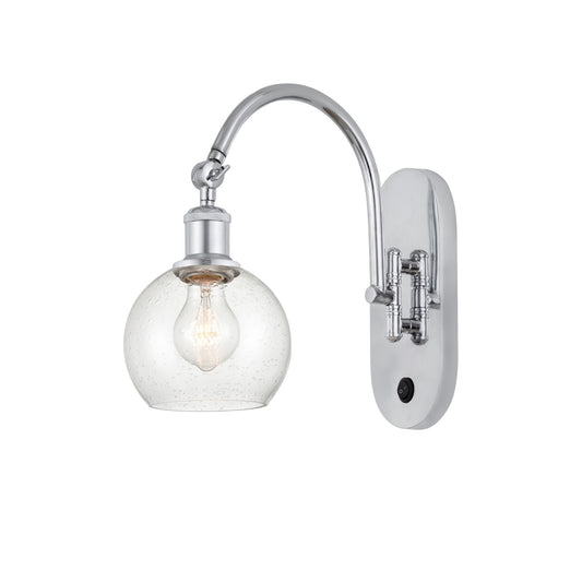 Innovations Athens 6in 1-Light Wall Sconce | Industrial Polished Chrome and Seedy Glass | Hallway & Bathroom Accent | Model 918-1W-PC-G124-6