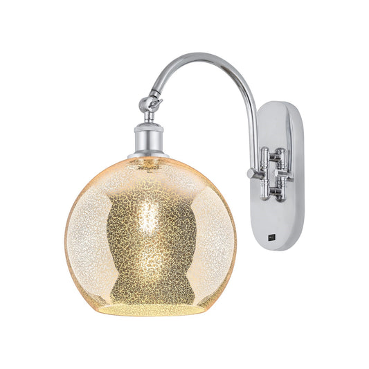 Innovations Athens 10in 1-Light Wall Sconce | Industrial Polished Chrome and Mercury Glass | Bedroom & Hallway Accent Light | Model 918-1W-PC-G128-10