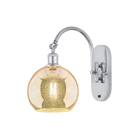 Innovations Athens 12in 1-Light Wall Sconce | Industrial Polished Chrome and Mercury Glass | Bedroom & Hallway Accent Light | Model 918-1W-PC-G128-12