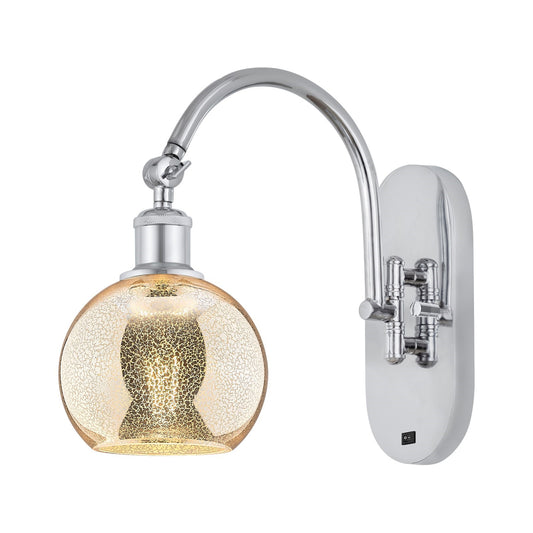 Innovations Athens 6in 1-Light Wall Sconce | Industrial Polished Chrome and Mercury Glass | Bedroom & Hallway Accent Light | Model 918-1W-PC-G128-6