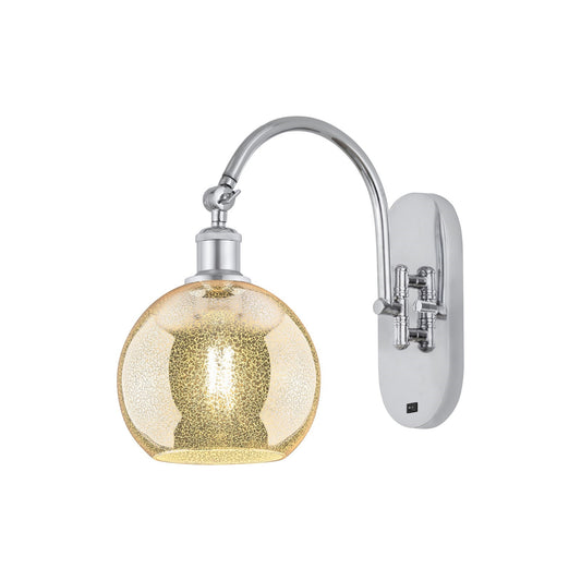 Innovations Athens 8in 1-Light Wall Sconce | Industrial Polished Chrome and Mercury Glass | Bedroom & Hallway Accent Light | Model 918-1W-PC-G128-8