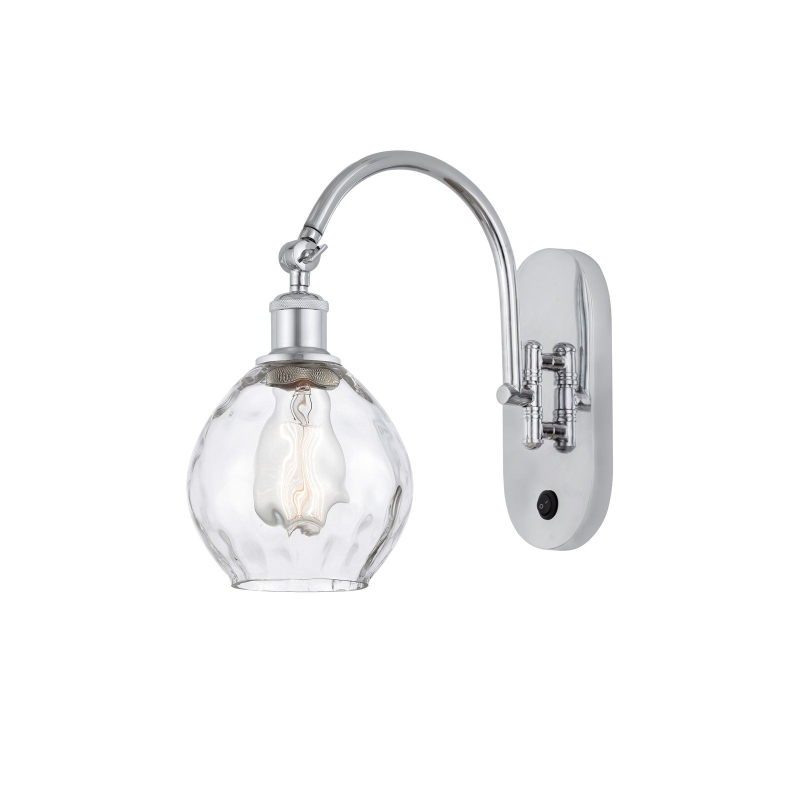 Innovations Waverly 1-Light 6in Wall Sconce | Industrial Polished Chrome and Clear Globe Glass | Bedroom & Hallway Accent Light | Model 918-1W-PC-G362