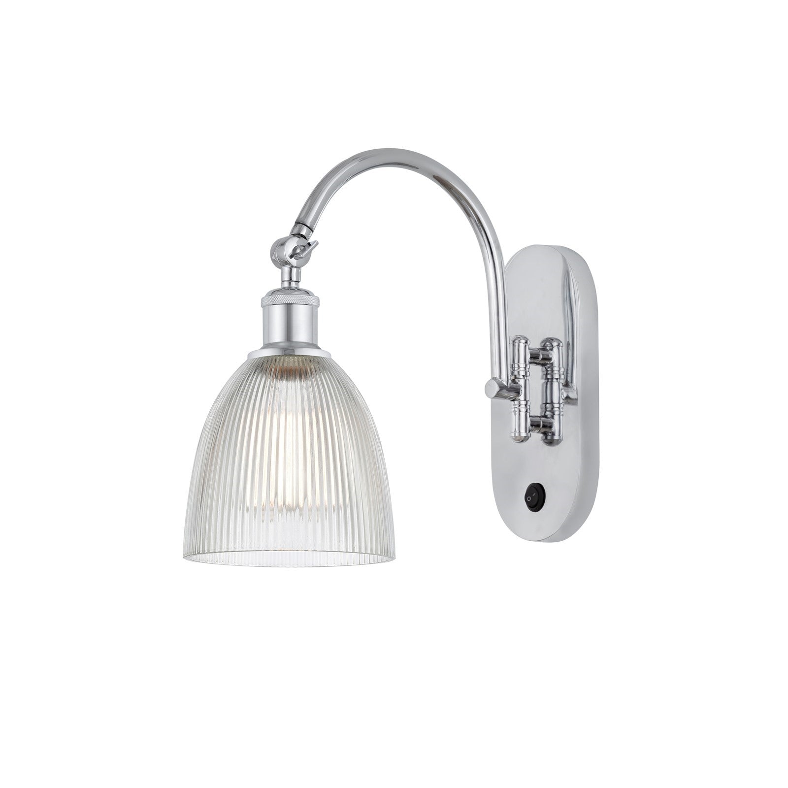 Innovations Castile 6in 1-Light Wall Sconce | Industrial Polished Chrome and Clear Glass | Bedroom & Hallway Accent Light | Model 918-1W-PC-G382