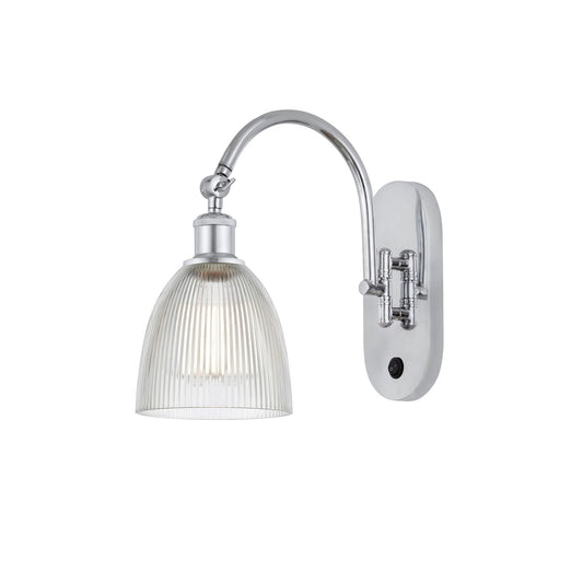 Innovations Castile 6in 1-Light Wall Sconce | Industrial Polished Chrome and Clear Glass | Bedroom & Hallway Accent Light | Model 918-1W-PC-G382