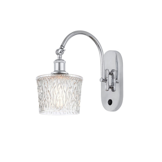 Innovations Niagara 6.5in 1-Light Wall Sconce | Industrial Polished Chrome and Clear Textured Glass | Bedroom & Hallway Accent | Model 918-1W-PC-G402