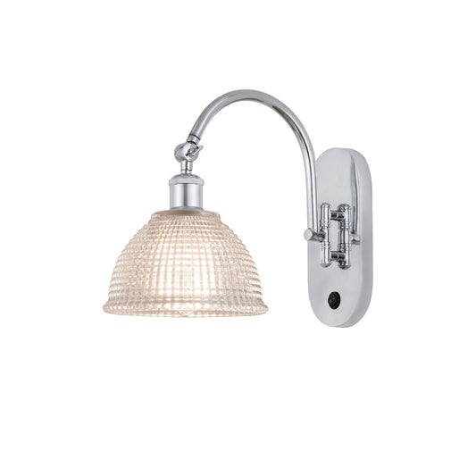 Innovations Arietta 8in 1-Light Wall Sconce | Modern Polished Chrome and Clear Glass Dome | Bedroom & Living Room Accent Light | Model 918-1W-PC-G422