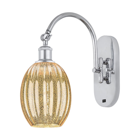 Innovations Preston Bulb 6.25in 1-Light Wall Sconce | Industrial Polished Chrome and Mercury Glass | Hallway & Bathroom Accent | Model 918-1W-PC-G459-6ME