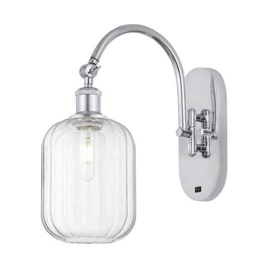 Innovations Preston Cylinder 6.75in 1-Light Wall Sconce | Industrial Polished Chrome and Clear Glass | Bathroom & Hallway | Model 918-1W-PC-G460-7CL