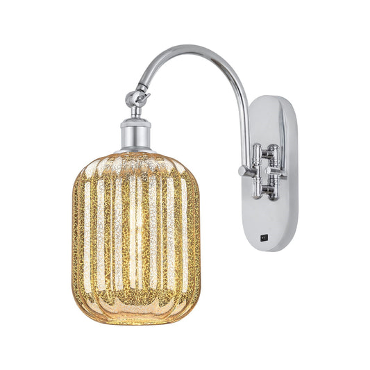 Innovations Preston Cylinder 6.75in 1-Light Wall Sconce | Industrial Polished Chrome and Mercury Glass | Bathroom & Hallway | Model 918-1W-PC-G460-7ME